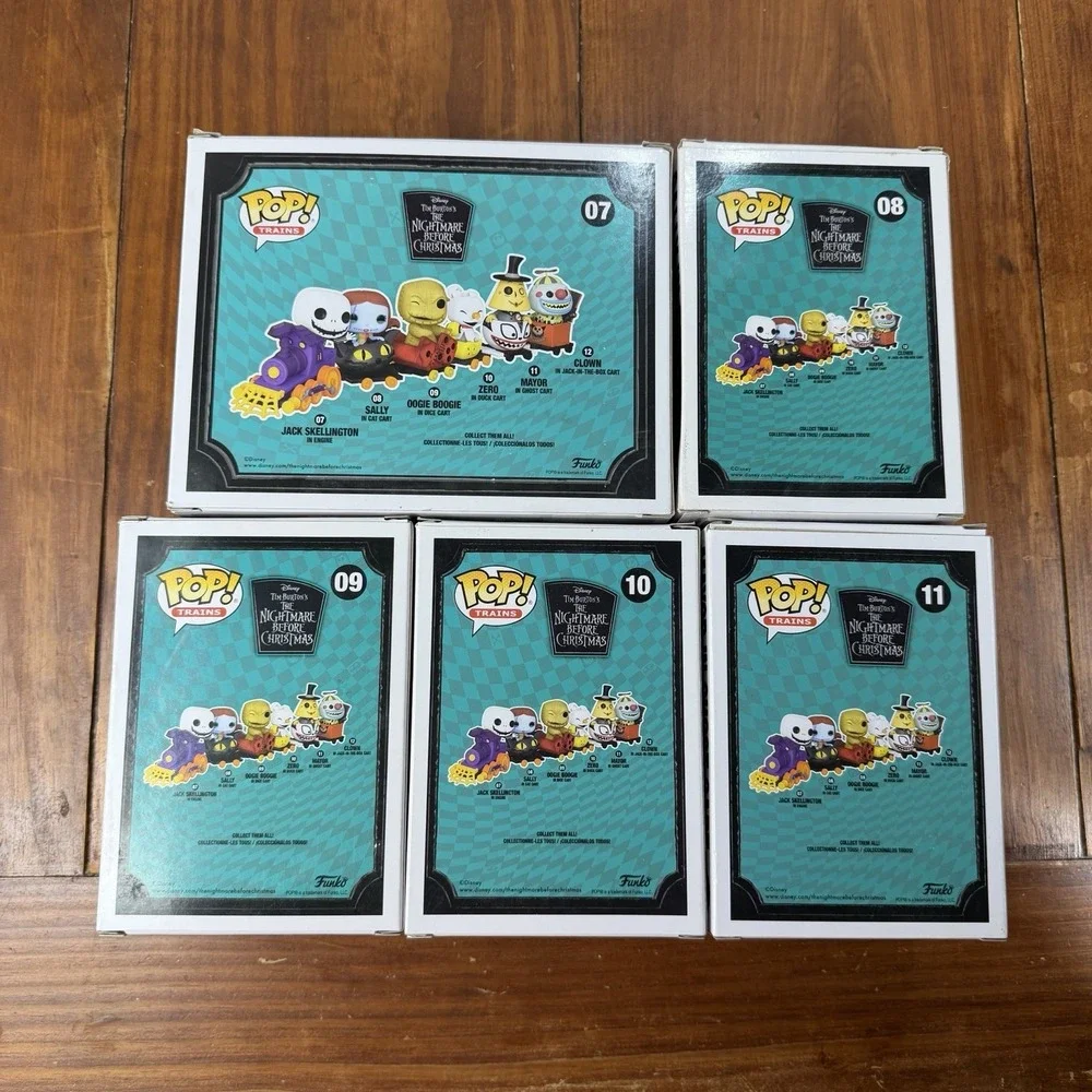 Disney Nightmare Before Christmas Funko Pop Train Set Lot Jack Sally Box Wear